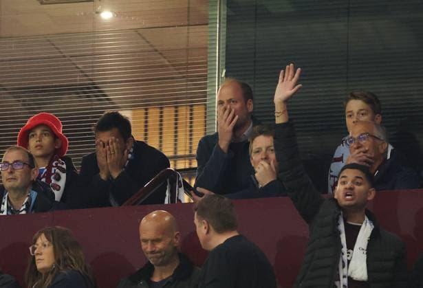 William, Prince of Wales looks on. Aston Villa v Paris Saint-Germain, UEFA Champions League, Quarter-Finals, 2nd Leg, Football, Villa Park, Birmingham, UK - 15 Apr 2025 EDITORIAL USE ONLY No use with unauthorised audio, video, data, fixture lists, club league logos or live services. Online in-match use limited to 120 images, no video emulation. No use in betting, games or single club league player publications. Copyright: xRyanxBrowne Shutterstockx 15253922be