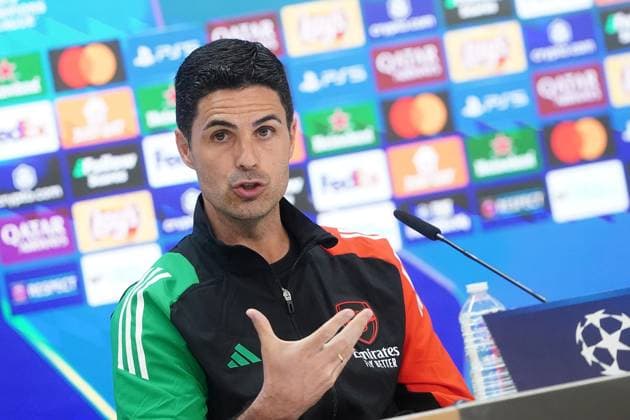 REAL MADRID CF v ARSENAL CF. CHAMPIONS LEAGUE 2024 2025. ROUND OF 8. 2ND LEG. A™rsenal FC™s coach Mikel Arteta during the press conference, PK, Pressekonferenz prior to the second leg of the Champions League Round of 8 against Real Madrid CF. April 15, 2025. (ALTERPHOTOS Acero) MadridSpain  Copyright: xAcerox