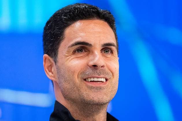 Arsenal FC press conference, PK, Pressekonferenz - UEFA Champions League 2024 25 Quarter Final Second Leg Mikel Arteta, head coach of Arsenal FC, speaks during the press conference ahead of their UEFA Champions League 2024 25 quarter final second leg match at Estadio Santiago Bernabeu on April 15, 2025 in Madrid, Spain. Madrid Estadio Santiago Bernabeu Madrid Spain Copyright: xAlbertoxGardinx AGardin_20250415_Football_Champions_Arsenal_PC_0463