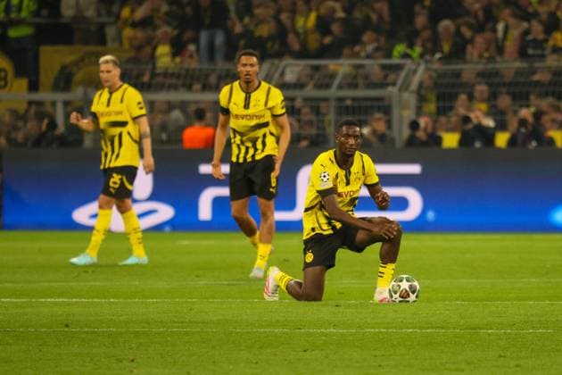 15 04 2025, xfanx, Football UEFA Champions League, Borussia Dortmund FC Barcelona v l Goalscorer Serhou Guirassy BVB converts the penalty and scores the goal to make it 1 0 for BVB DFL DFB REGULATIONS PROHIBIT ANY USE OF PHOTOGRAPHS as IMAGE SEQUENCES and or QUASI VIDEO Dortmund mfan
