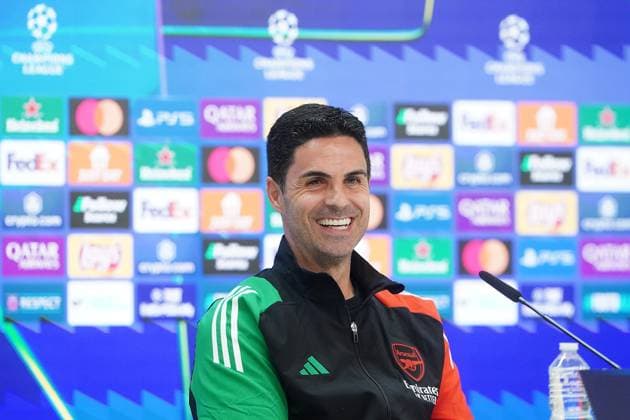REAL MADRID CF v ARSENAL CF. CHAMPIONS LEAGUE 2024 2025. ROUND OF 8. 2ND LEG. A™rsenal FC™s coach Mikel Arteta during the press conference, PK, Pressekonferenz prior to the second leg of the Champions League Round of 8 against Real Madrid CF. April 15, 2025. (ALTERPHOTOS Acero) MadridSpain  Copyright: xAcerox