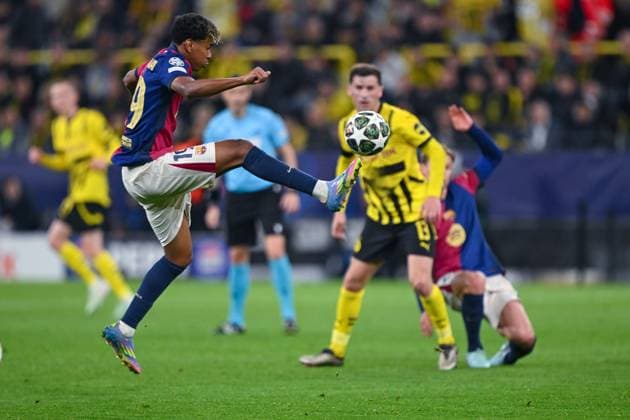 15 04 2025, Football, Champions League, quarter-finals, 2024 2025 season, Borussia Dortmund FC Barcelona, Lamine Yamal FC Barcelona xRHR PHOTO TKx Copyright: RHR-FOTOx RHR-FOTO TK