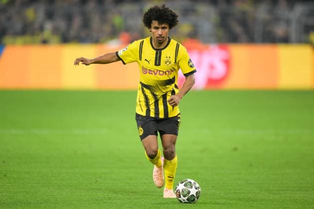 Soccer, Champions League, 20250415, BV Borussia Dortmund FC Barcelona In the picture Karim ADEYEMI Dortmund, 27 Dortmund Signal Iduna Park North Rhine-Westphalia Germany Copyright: Passion2Press MarkusxFischerx