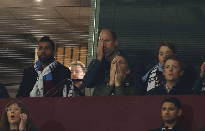 William, Prince of Wales looks on. Aston Villa v Paris Saint-Germain, UEFA Champions League, Quarter-Finals, 2nd Leg, Football, Villa Park, Birmingham, UK - 15 Apr 2025 EDITORIAL USE ONLY No use with unauthorised audio, video, data, fixture lists, club league logos or live services. Online in-match use limited to 120 images, no video emulation. No use in betting, games or single club league player publications.  Copyright: xRyanxBrowne Shutterstockx 15253922di