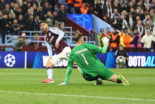 Marco Asensio of Aston Villa shot is saved by Goalkeeper Gianluigi Donnarumma of Paris Saint-Germain Aston Villa v Paris Saint-Germain, UEFA Champions League, Quarter-Finals, 2nd Leg, Football, Villa Park, Birmingham, UK - 15 Apr 2025 EDITORIAL USE ONLY No use with unauthorised audio, video, data, fixture lists, club league logos or live services. Online in-match use limited to 120 images, no video emulation. No use in betting, games or single club league player publications. Copyright: xRyanxBrowne Shutterstockx 15253922dl