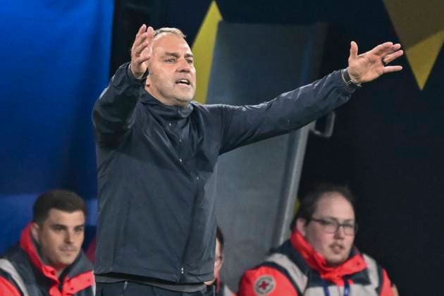 Hansi Flick Barcelona Coach gesture gestures gestures facial expressions strong facial expression emotion 15 04 2025 Football, Champions League, Borussia Dortmund vs FC Barcelona, Signal Iduna Park, Dortmund, Copyright: xpepphotox xHorstxMauelshagenx pep00321, pep_20250415_hm_5723