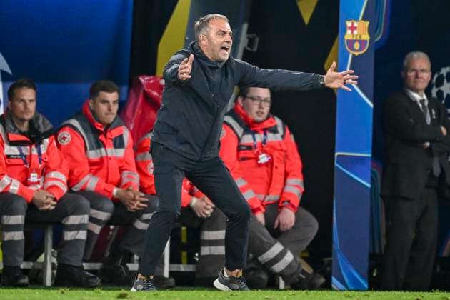 Hansi Flick Barcelona Coach gesture gestures gestures facial expressions strong facial expression emotion 15 04 2025 Football, Champions League, Borussia Dortmund vs FC Barcelona, Signal Iduna Park, Dortmund, Copyright: xpepphotox xHorstxMauelshagenx pep00321, pep_20250415_hm_5730