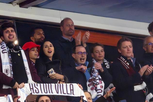 Aston Villa x PSG BIRMINGHAM, ENGLAND - APRIL 15: Prince of Wales, Prince William and his son Prince George is seen prior to the UEFA Champions League 2024 25 Quarter-Finals Second Leg match between Aston Villa FC and Paris Saint-Germain at Villa Park on April 15, 2025 in Birmingham, England. BirminghamUnited Kingdom  Copyright: x(6257)x