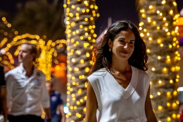 SAKHIR, BAHRAIN: Carmen Montero Mundt, George Russell s Girlfriend, at the 2025 Formula 1 Bahrain Grand Prix at the Bahrain International Circuit in Sakhir, Bahrain.