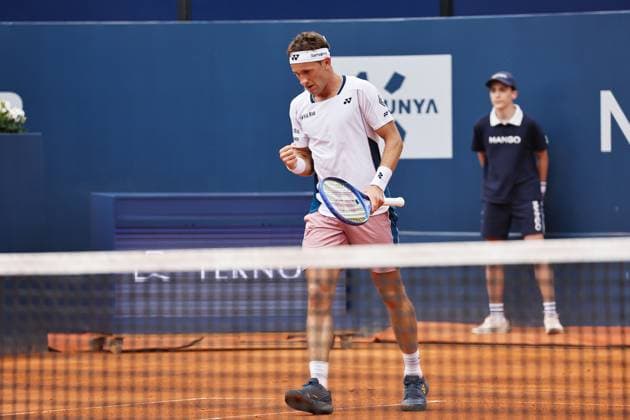 Casper Ruud (NOR), APRIL15, 2025 - Tennis : Casper Ruud celebrate after point during singles 1st round match against Daniel Elahi Galan on the Barcelona Open Banc Sabadell tennis tournament at the Real Club de Tenis de Barcelona in Barcelona, Spain. Noxthirdxpartyxsales (287804009)