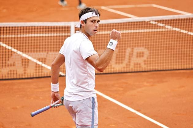 Tomas Martin Etcheverry (ARG), APRIL15, 2025 - Tennis : Etcheverry celebrate after point during singles 1st round match against De Minaur on the Barcelona Open Banc Sabadell tennis tournament at the Real Club de Tenis de Barcelona in Barcelona, Spain. Noxthirdxpartyxsales  (287805594)