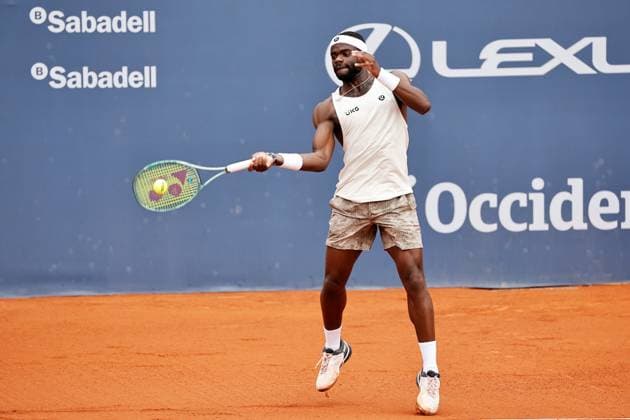 Frances Tiafoe (USA), APRIL15, 2025 - Tennis : Frances Tiafoe during singles 1st round match against Jaume Munar on the Barcelona Open Banc Sabadell tennis tournament at the Real Club de Tenis de Barcelona in Barcelona, Spain. Noxthirdxpartyxsales  (287805707)