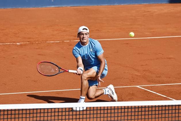 Sebastian Baez (ARG), APRIL15, 2025 - Tennis : Sebastian Baez during singles 1st round match against Damir Dzumhur on the Barcelona Open Banc Sabadell tennis tournament at the Real Club de Tenis de Barcelona in Barcelona, Spain. Noxthirdxpartyxsales  (287806895)