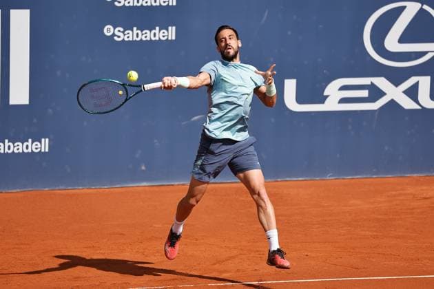 Damir Dzumhur (BIH), APRIL15, 2025 - Tennis : Damir Dzumhur during singles 1st round match against Sebastian Baez on the Barcelona Open Banc Sabadell tennis tournament at the Real Club de Tenis de Barcelona in Barcelona, Spain. Noxthirdxpartyxsales  (287806905)