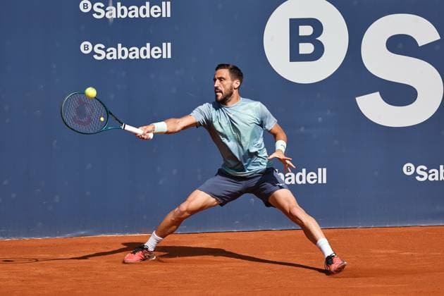 Damir Dzumhur (BIH), APRIL15, 2025 - Tennis : Damir Dzumhur during singles 1st round match against Sebastian Baez on the Barcelona Open Banc Sabadell tennis tournament at the Real Club de Tenis de Barcelona in Barcelona, Spain. Noxthirdxpartyxsales  (287806933)