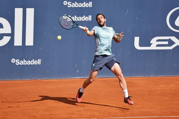 Damir Dzumhur (BIH), APRIL15, 2025 - Tennis : Damir Dzumhur during singles 1st round match against Sebastian Baez on the Barcelona Open Banc Sabadell tennis tournament at the Real Club de Tenis de Barcelona in Barcelona, Spain. Noxthirdxpartyxsales  (287807033)