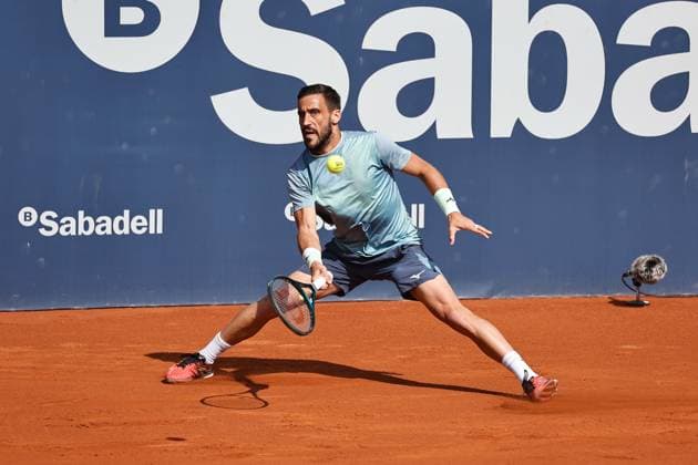 Damir Dzumhur (BIH), APRIL15, 2025 - Tennis : Damir Dzumhur during singles 1st round match against Sebastian Baez on the Barcelona Open Banc Sabadell tennis tournament at the Real Club de Tenis de Barcelona in Barcelona, Spain. Noxthirdxpartyxsales  (287807034)