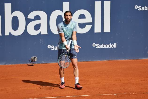 Damir Dzumhur (BIH), APRIL15, 2025 - Tennis : Damir Dzumhur during singles 1st round match against Sebastian Baez on the Barcelona Open Banc Sabadell tennis tournament at the Real Club de Tenis de Barcelona in Barcelona, Spain. Noxthirdxpartyxsales  (287807048)