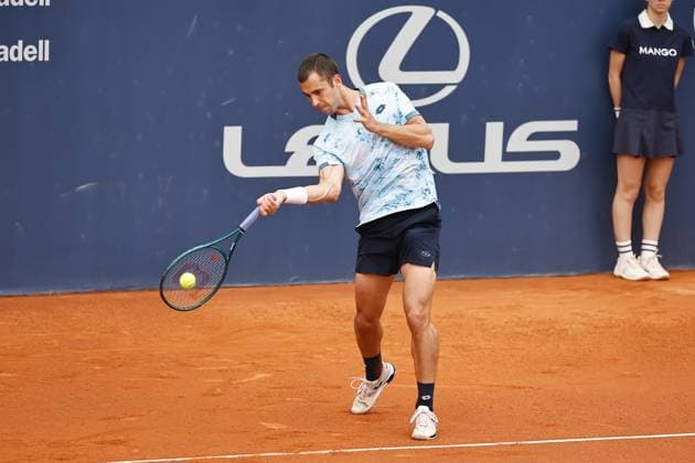 Laslo Djere (SRB), APRIL15, 2025 - Tennis : Laslo Djere during singles 1st round match against Arthur Rinderknech on the Barcelona Open Banc Sabadell tennis tournament at the Real Club de Tenis de Barcelona in Barcelona, Spain. Noxthirdxpartyxsales  (287807068)