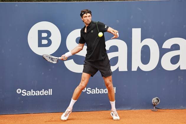 Arthur Rinderknech (FRA), APRIL15, 2025 - Tennis : Arthur Rinderknech during singles 1st round match against Laslo Djere on the Barcelona Open Banc Sabadell tennis tournament at the Real Club de Tenis de Barcelona in Barcelona, Spain. Noxthirdxpartyxsales  (287807118)