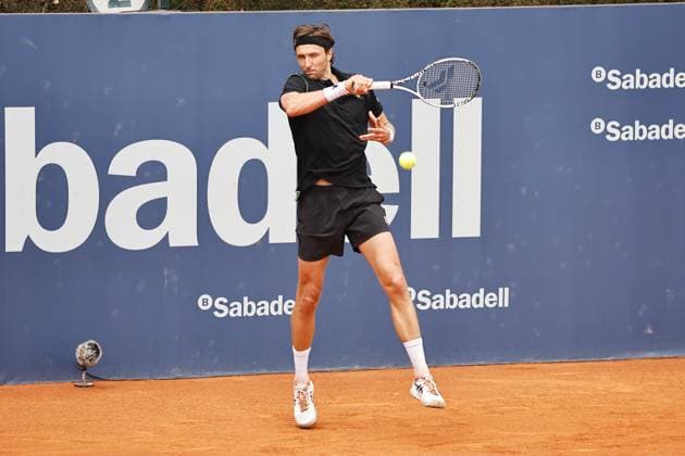 Arthur Rinderknech (FRA), APRIL15, 2025 - Tennis : Arthur Rinderknech during singles 1st round match against Laslo Djere on the Barcelona Open Banc Sabadell tennis tournament at the Real Club de Tenis de Barcelona in Barcelona, Spain. Noxthirdxpartyxsales  (287807147)