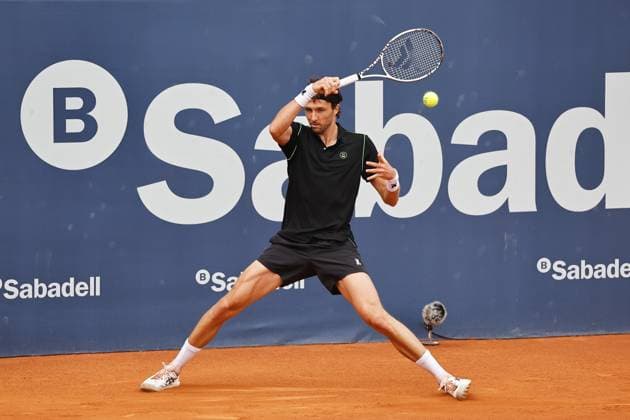 Arthur Rinderknech (FRA), APRIL15, 2025 - Tennis : Arthur Rinderknech during singles 1st round match against Laslo Djere on the Barcelona Open Banc Sabadell tennis tournament at the Real Club de Tenis de Barcelona in Barcelona, Spain. Noxthirdxpartyxsales  (287807228)