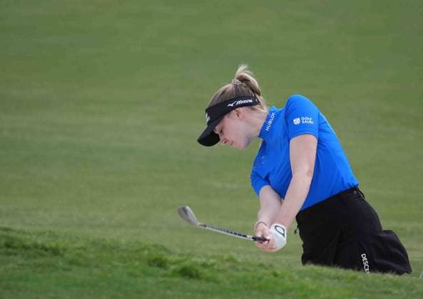 April 15, 2025: LPGA_ OLIVIA COWAN, professional golfer from Germany at the JM Eagle LA Championship 2025, El Caballero Country Club, Tarzana, CA, USA, April 15, 2025...Credit Image cr ZUMA Press - ZUMAmt3_ 20250415_zaf_mt3_007 Copyright: xScottxMitchellx