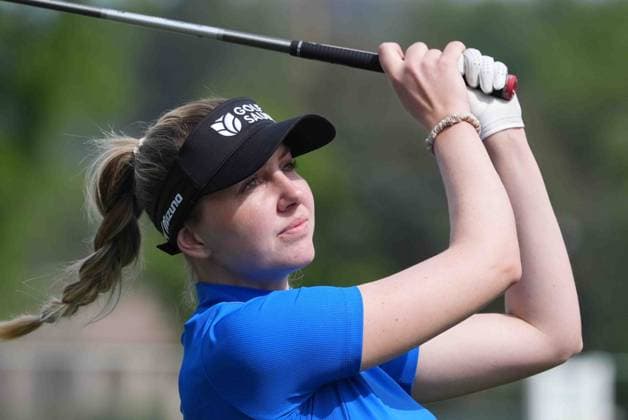 April 15, 2025: LPGA_ OLIVIA COWAN, professional golfer from Germany at the JM Eagle LA Championship 2025, El Caballero Country Club, Tarzana, CA, USA, April 15, 2025...Credit Image cr ZUMA Press - ZUMAmt3_ 20250415_zaf_mt3_008 Copyright: xScottxMitchellx