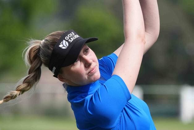 April 15, 2025: LPGA_ OLIVIA COWAN, professional golfer from Germany at the JM Eagle LA Championship 2025, El Caballero Country Club, Tarzana, CA, USA, April 15, 2025...Credit Image cr ZUMA Press - ZUMAmt3_ 20250415_zaf_mt3_009 Copyright: xScottxMitchellx
