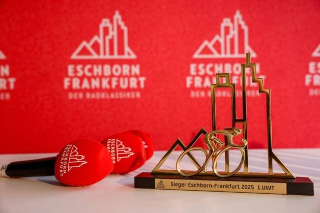 Frankfurt am Main on April 16, 2025 Press conference for the Eschborn Frankfurt 2025 cycling classic v l , Winner Cup 1 UWT Copyright: JoaquimxFerreira