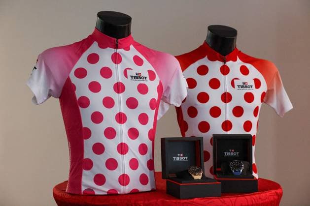 Frankfurt am Main on April 16, 2025 Press conference for the Eschborn Frankfurt 2025 cycling classic v l , symbolic photo, symbolic image of the winning jerseys, watch as 1 prize Copyright: JoaquimxFerreira