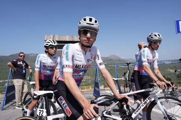 Cantoni Andrea Of Mg.K Vis Costruzioni E Ambiente during the Giro d™Abruzzo, stage from Tocco da Casauria to Penne (138 km) - Abruzzo - Wednesday, April 16, 2025. - cycling .  Copyright: xMassimoxPaolonex xLaPressex