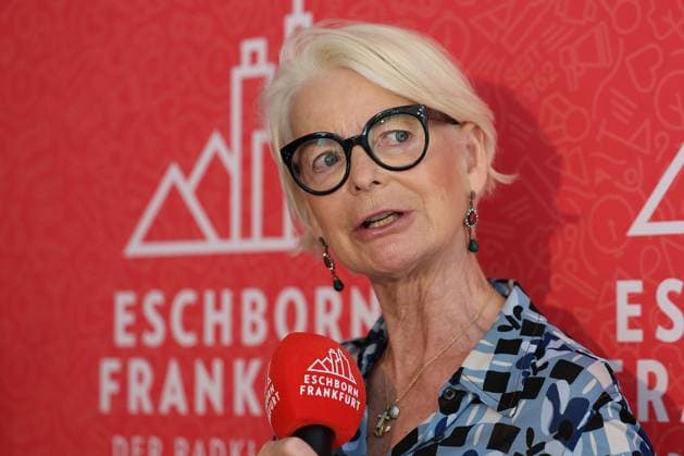 Frankfurt am Main on April 16, 2025 Press conference on the Eschborn Frankfurt 2025 cycling classic v l , Ann Kathrin Linsenhoff, Sports Commissioner of the State of Hesse is very satisfied, is looking forward to the race, will also participate Copyright: JoaquimxFerreira