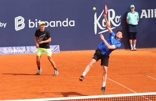 Justin Engel and Max Hans Rehberg blue GER , doubles, against Granollers ESP and Zeballos ARG Tennis BMW Open by Bitpanda ATP 500 Munich 16 04 2025 PHOTO Mladen Lackovic LakoPress