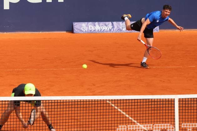 Justin Engel and Max Hans Rehberg blue GER , doubles, against Granollers ESP and Zeballos ARG Tennis BMW Open by Bitpanda ATP 500 Munich 16 04 2025 PHOTO Mladen Lackovic LakoPress