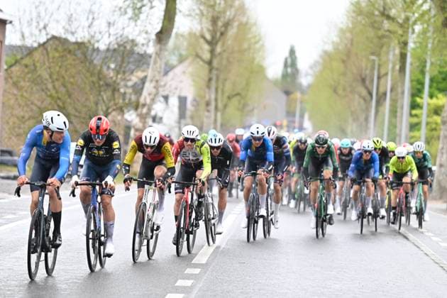 Ronde van Limburg 2025 - Men Elite TONGEREN, BELGIUM - APRIL 16 : illustration picture peloton pictured during the 77th edition of the Ronde van Limburg, an UCI Individual Road cycling, Rad, Radsport, Strasse race with start in Hasselt and finish in Tongeren after 178,6 km, organized by Flanders Classics on April 16, 2025 in Tongeren, Belgium, 16 04 2025 Tongeren Belgium Copyright: xJanxDexMeuleneirx