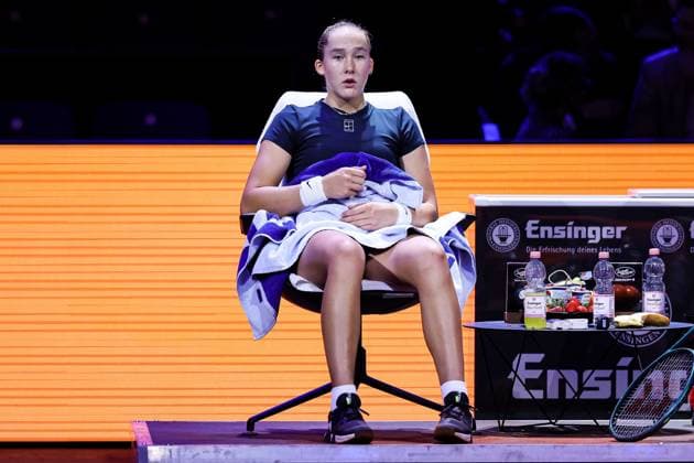 In the picture Mirra Andreeva Mirra Andreeva vs Erika Andreeva GER, Porsche Tennis Grand Prix GP Stuttgart 2025, WTA500, 16 04 2025 GER, Porsche Tennis Grand Prix GP Stuttgart 2025, WTA500, 16 04 2025 Stuttgart Copyright: xEibner-Pressefoto RogerxBuerkex EP