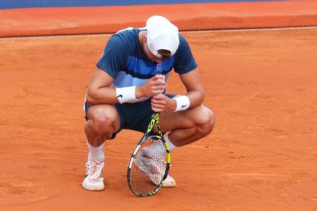Barcelona, Spain, Barcelona Open Banc Sabadell 2025, ATP, Tennis Herren 500 match, Round of 32 between Holger Rune and Sebastian Baez, Real Club de Tenis Barcelona, Barcelona, Spain, 16 abril 2025 Copyright: xBaguxBlancox xPressinphotox