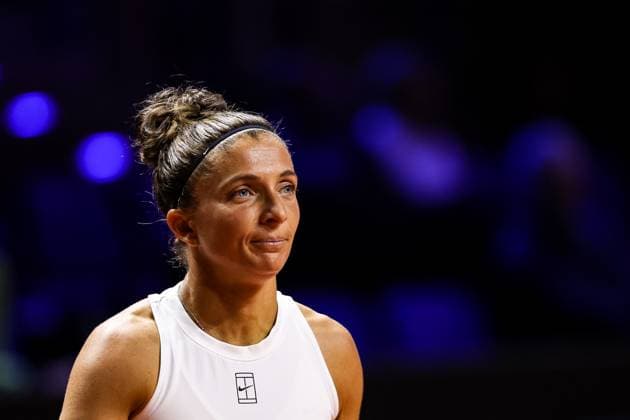 In the picture Sara Errani Magdalena Frech POL vs Sara Errani ITA GER, Porsche Tennis Grand Prix GP Stuttgart 2025, WTA500, 16 04 2025 GER, Porsche Tennis Grand Prix GP Stuttgart 2025, WTA500, 16 04 2025 Stuttgart Copyright: xEibner-Pressefoto RogerxBuerkex EP