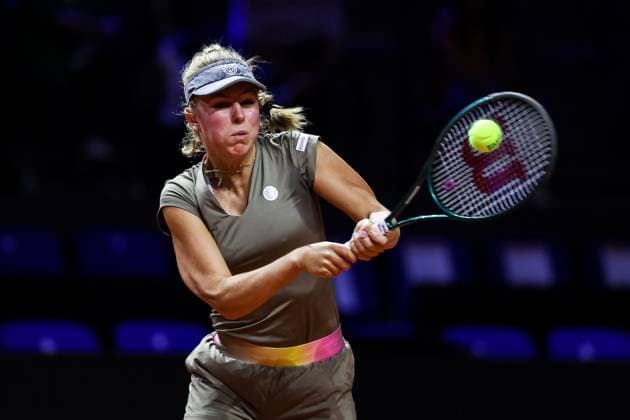 In the picture Magdalena Frech Magdalena Frech POL vs Sara Errani ITA GER, Porsche Tennis Grand Prix GP Stuttgart 2025, WTA500, 16 04 2025 GER, Porsche Tennis Grand Prix GP Stuttgart 2025, WTA500, 16 04 2025 Stuttgart Copyright: xEibner-Pressefoto RogerxBuerkex EP