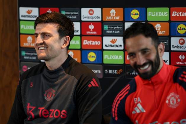 Manchester United, ManU FC press conference, PK, Pressekonferenz Harry Maguire of Manchester United during the Manchester United FC Press Conference ahead of the Europa League Quarter-Final 2nd leg, at Carrington Training Centre, Manchester, England, United Kingdom on 16 April 2025 Credit: Jake Kirkman Every Second Media Editorial use only. All images are copyright Every Second Media Limited. No images may be reproduced without prior permission. Copyright: xIMAGO EveryxSecondxMediax ESM-1422-0040 JakexKirkmanx xEveryxSecondxMediax