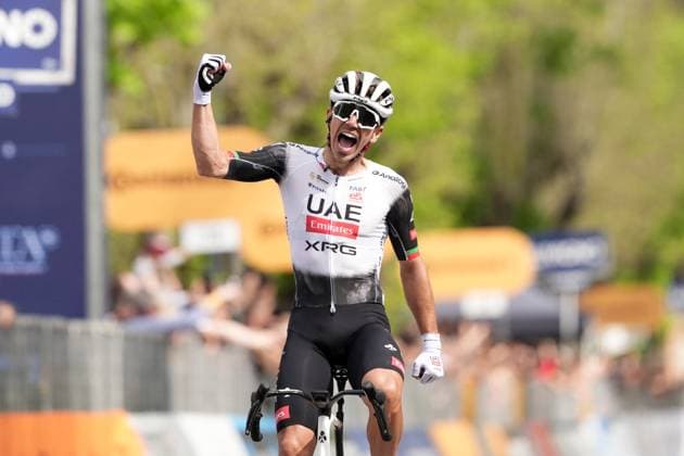 Alves Oliveira Ivo Emanuel Of Uae Team Emirates Xrg winner of the stage during the Giro d™Abruzzo, stage from Tocco da Casauria to Penne (138 km) - Abruzzo, Italy- Wednesday, April 16, 2025. - cycling .  Copyright: xMassimoxPaolone LaPressex