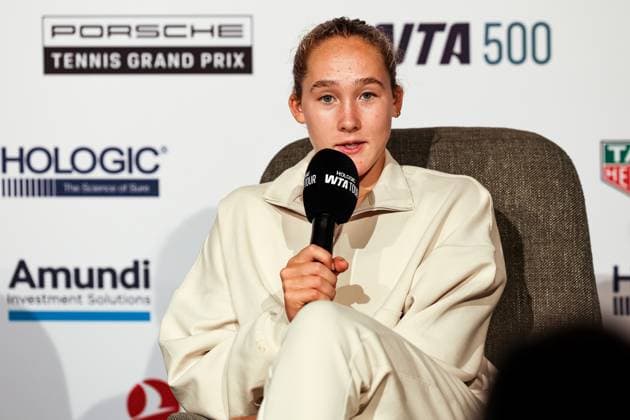 Mirra Andreeva at the interview GER, Porsche Tennis Grand Prix GP Stuttgart 2025, WTA500, 16 04 2025 GER, Porsche Tennis Grand Prix GP Stuttgart 2025, WTA500, 16 04 2025 Stuttgart Copyright: xEibner-Pressefoto RogerxBuerkex EP