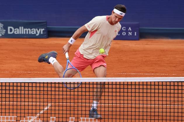 Daniel Altmaier GER single image, cropped, on the ball, net, tennis BMW Open by Bitpanda ATP 500 Munich 16 04 2025 PHOTO Mladen Lackovic LakoPress