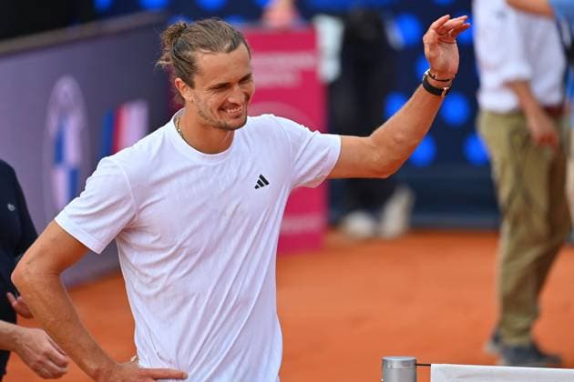 Alexander ZVEREV GER , cheering,joy,enthusiasm,action,single image,cropped single motif,half figure,half figure Tennis BMW Open 2025 from 12 04 20 04 2025 Â