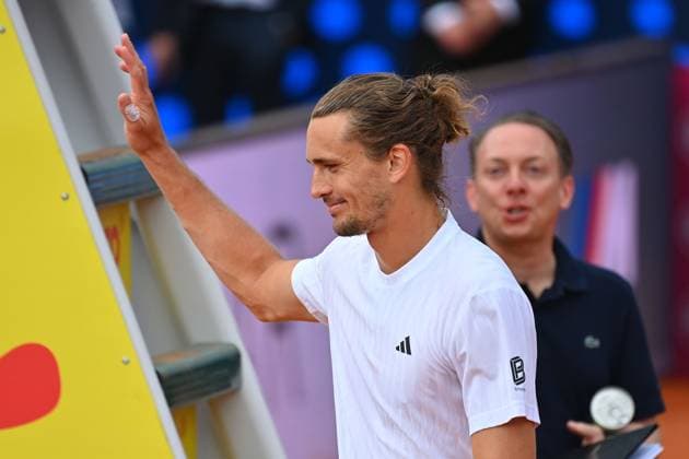 Alexander ZVEREV GER , cheering,joy,enthusiasm,action,single image,cropped single motif,half figure,half figure Tennis BMW Open 2025 from 12 04 20 04 2025 Â