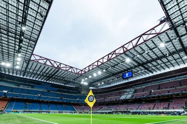 UEFA Champions League quarter-final Inter Milan FC Bayern Munich 16 04 2025 Inside view San Siro before the start of the match UEFA Champions League quarter-final second leg Inter Milan FC Bayern Munich, Milan, San Siro on 16 04 2025 Copyright: xBEAUTIFULxSPORTS Wunderlx
