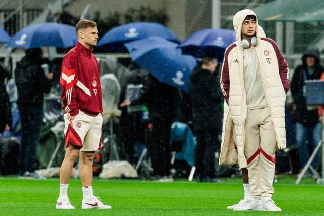UEFA Champions League quarter-final Inter Milan FC Bayern Munich 16 04 2025 Pitch inspection Aleksandar Pavlovic FC Bayern Munich, 45 UEFA Champions League quarter-final second leg Inter Milan FC Bayern Munich, Milan, San Siro on 16 04 2025 Copyright: xBEAUTIFULxSPORTS Wunderlx