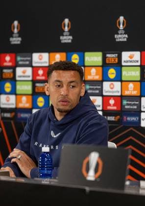 James Tavernier of Rangers during today s press conference, PK, Pressekonferenz to preview tomorrows UEFA Europa League Quarter Final Second Leg match versus Athletic Club. Rangers Press Conference, UEFA Europa League, Quarter Final, First Leg, Football, Estadio de San Mams, Bilbao, Spain - 16 Apr 2025 EDITORIAL USE ONLY No use with unauthorised audio, video, data, fixture lists, club league logos or live services. Online in-match use limited to 120 images, no video emulation. No use in betting, games or single club league player publications. Copyright: xRangersxFC Shutterstockx 15256558ag