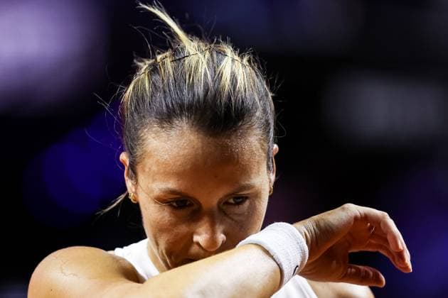 in the picture Tatjana Maria Tatjana Maria GER vs Ella Seidel GER GER, Porsche Tennis Grand Prix GP Stuttgart 2025, WTA500, 16 04 2025 GER, Porsche Tennis Grand Prix GP Stuttgart 2025, WTA500, 16 04 2025 Stuttgart Copyright: xEibner-Pressefoto RogerxBuerkex EP
